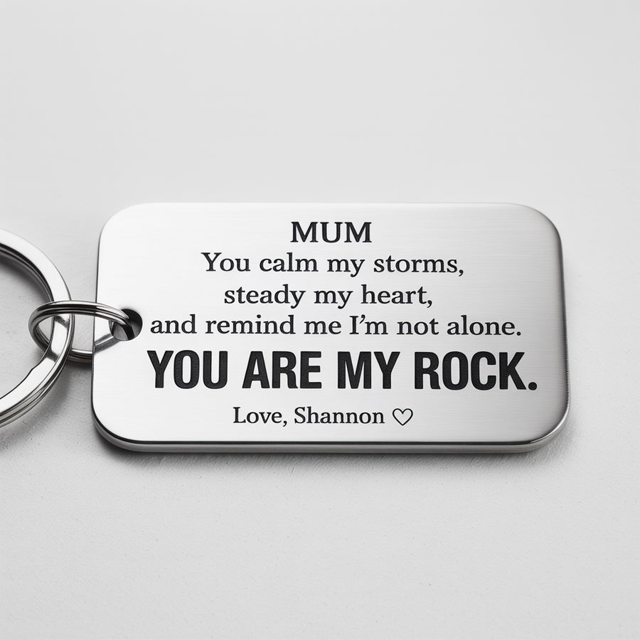 You Are My Rock Custom Keychain - Permagift
